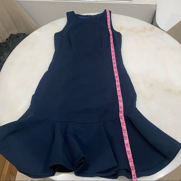 Jay Godfrey Navy Blue Ruffle Cocktail Mini Dress - Picture 10 of 12